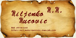 Miljenko Mucović vizit kartica